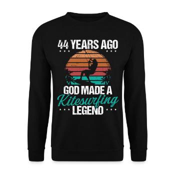 44 Birthday Kitesurf Legend Kiteboard 44 Year Old - Unisex Sweatshirt - black - Front - Alina (178cm) & Michal (187cm)
