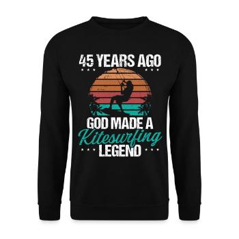 45 Birthday Kitesurf Legend Kiteboard 45 Year Old - Unisex Pullover - Schwarz - Vorne - Alina (178cm) & Michal (187cm)