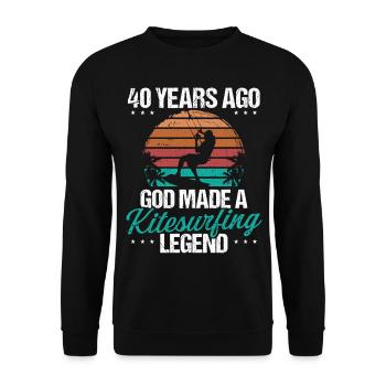 40 Birthday Kitesurf Legend Kiteboard 40 Year Old - Unisex Sweatshirt - black - Front - Alina (178cm) & Michal (187cm)