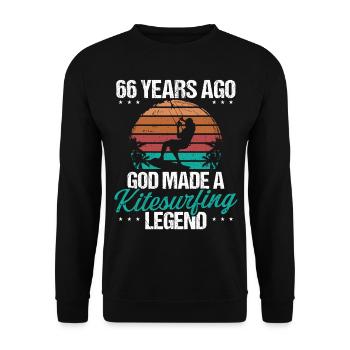 66 Birthday Kitesurf Legend Kiteboard 66 Year Old - Unisex Pullover - Schwarz - Vorne - Alina (178cm) & Michal (187cm)
