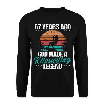 67 Birthday Kitesurf Legend Kiteboard 67 Year Old - Unisex Pullover - Schwarz - Vorne - Alina (178cm) & Michal (187cm)