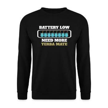 Funny Need More Yerba Mate Tea - Unisex Pullover - Schwarz - Vorne - Alina (178cm) & Michal (187cm)