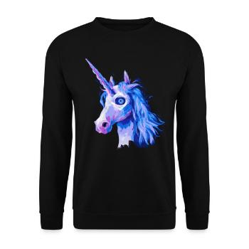 Horreur Licorne Halloween - Sweat-shirt Unisexe - noir - Devant - Alina (178cm) & Michal (187cm)