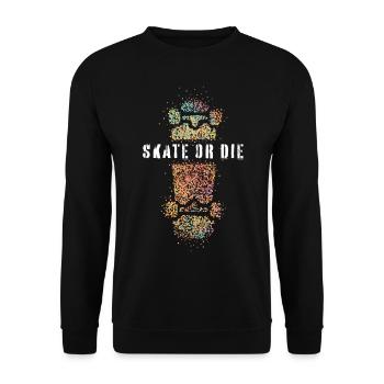 Skate ou le Skateboard Skater Longboard - Sweat-shirt Unisexe - noir - Devant - Alina (178cm) & Michal (187cm)
