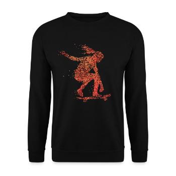 Skaterin Skateboarderin Skaten Longboard Skatepark - Unisex Pullover - Schwarz - Vorne - Alina (178cm) & Michal (187cm)