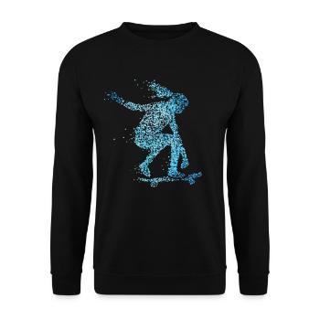 Skaterin Skateboarderin Skaten Longboard Boarding - Unisex Pullover - Schwarz - Vorne - Alina (178cm) & Michal (187cm)