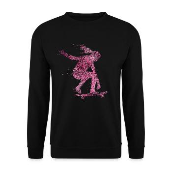 Skateboarder Skater Longboarding Halfpipe - Unisex Sweatshirt - black - Front - Alina (178cm) & Michal (187cm)