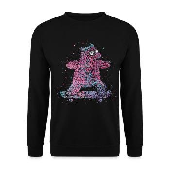 Longboard Skateboard Skaterin Skateboarderin - Unisex Pullover - Schwarz - Vorne - Alina (178cm) & Michal (187cm)