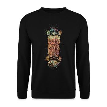 Longboard Skateboard Skater Skateboarder - Unisex Sweatshirt - black - Front - Alina (178cm) & Michal (187cm)