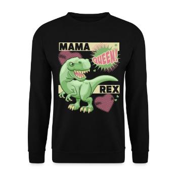 Maman dinosaure, maman dinosaure, dicton drôle - Sweat-shirt Unisexe - noir - Devant - Alina (178cm) & Michal (187cm)