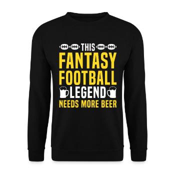 Fantasy Football Legende Bierliebhaber Sport - Unisex Pullover - Schwarz - Vorne - Alina (178cm) & Michal (187cm)