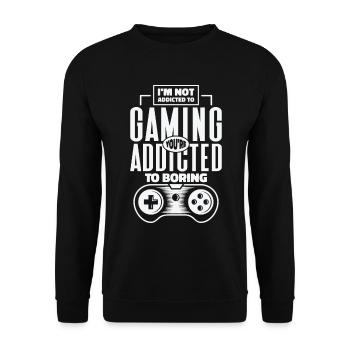Gaming Addiction Gamer Playing Videogame - Unisex Sweatshirt - black - Front - Alina (178cm) & Michal (187cm)