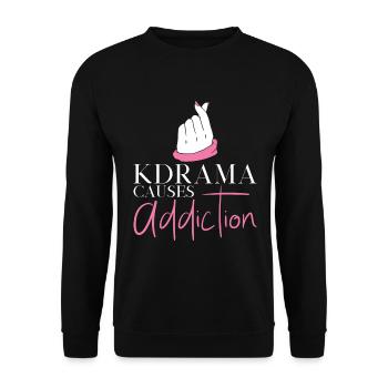 Kdrama Addiction Binge Regarder le drame coréen - Sweat-shirt Unisexe - noir - Devant - Alina (178cm) & Michal (187cm)