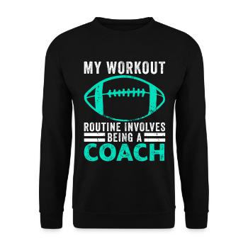Football Workout Routine Sports Football Coach - Unisex Sweatshirt - black - Front - Alina (178cm) & Michal (187cm)