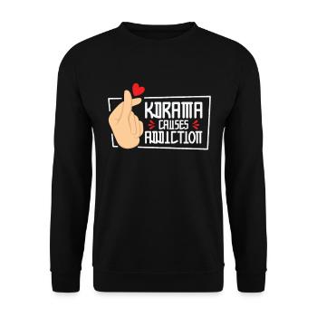 Kdrama Addiction Binge Regarder le drame coréen - Sweat-shirt Unisexe - noir - Devant - Alina (178cm) & Michal (187cm)