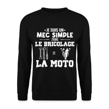 le bricolage et la moto !! - Sweat-shirt Unisexe - noir - Devant - Alina (178cm) & Michal (187cm)