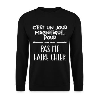 J'aime pas les gens !! - Sweat-shirt Unisexe - noir - Devant - Alina (178cm) & Michal (187cm)