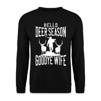 Buck Deer Hunting Hunter Husband - Unisex Pullover - Schwarz - Vorne - Alina (178cm) & Michal (187cm)