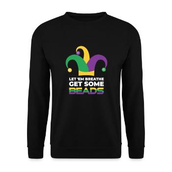 Laissez-les obtenir des perles Mardi Gra - Sweat-shirt Unisexe - noir - Devant - Alina (178cm) & Michal (187cm)