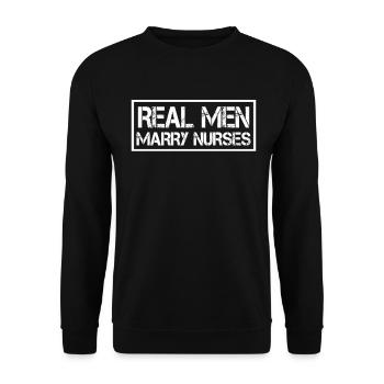 De vrais hommes épousent des infirmières infirmières Mari - Sweat-shirt Unisexe - noir - Devant - Alina (178cm) & Michal (187cm)