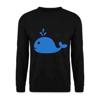 Wale Wal Symbol Piktogramm Walfisch Blauwal Outfit - Unisex Pullover - Schwarz - Vorne - Alina (178cm) & Michal (187cm)