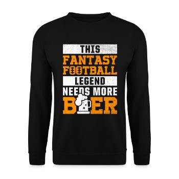 Fantasy Football Legende Bierliebhaber Sport - Unisex Pullover - Schwarz - Vorne - Alina (178cm) & Michal (187cm)