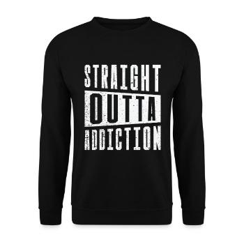 Suchtkranke Genesungskrieger Patienten mit - Unisex Pullover - Schwarz - Vorne - Alina (178cm) & Michal (187cm)