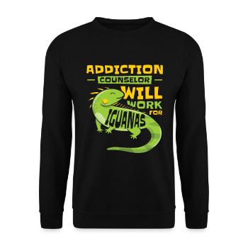 Leguan Eidechse Sucht Reptil Leguan Liebhaber - Unisex Pullover - Schwarz - Vorne - Alina (178cm) & Michal (187cm)