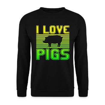 J’adore les cochons - Sweat-shirt Unisexe - noir - Devant - Alina (178cm) & Michal (187cm)