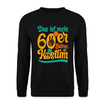 60er Jahre Sechziger Party Outfit Kostüm 1960er - Unisex Pullover - Schwarz - Vorne - Alina (178cm) & Michal (187cm)