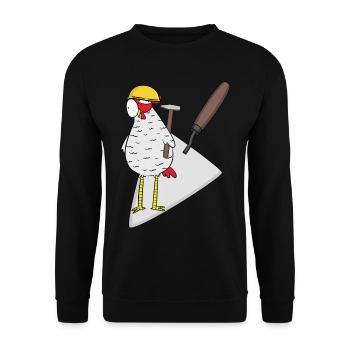 Handwerker Huhn Maurer Maurerkelle Bauherr Job - Unisex Pullover - Schwarz - Vorne - Alina (178cm) & Michal (187cm)