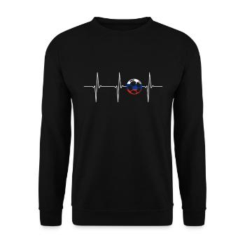 EcG de football Russie Heartbeat - Sweat-shirt Unisexe - noir - Devant - Alina (178cm) & Michal (187cm)