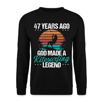 47 Birthday Kitesurf Legend Kiteboard 47 Year Old - Unisex Pullover - Schwarz - Vorne - Alina (178cm) & Michal (187cm)