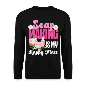 Fabrication de savon Artisanat Fabrication de savon - Sweat-shirt Unisexe - noir - Devant - Alina (178cm) & Michal (187cm)