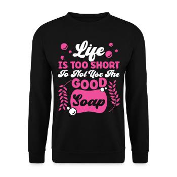 Soap Making Crafting Life Is Too - Unisex Pullover - Schwarz - Vorne - Alina (178cm) & Michal (187cm)