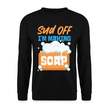 Soap Making Crafting Sud Off I'm - Unisex Sweatshirt - black - Front - Alina (178cm) & Michal (187cm)