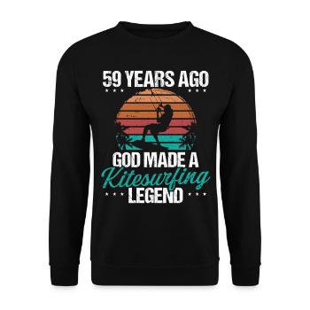 59 Birthday Kitesurf Legend Kiteboard 59 Year Old - Unisex Pullover - Schwarz - Vorne - Alina (178cm) & Michal (187cm)