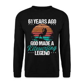 61 Birthday Kitesurf Legend Kiteboard 61 Year Old - Unisex Pullover - Schwarz - Vorne - Alina (178cm) & Michal (187cm)