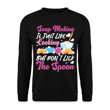 Fabrication de savon Artisanat Fabrication de savon - Sweat-shirt Unisexe - noir - Devant - Alina (178cm) & Michal (187cm)