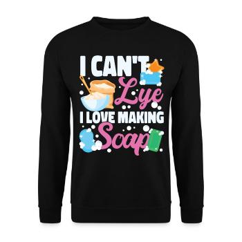 Soap Making Crafting I Can't Lye I - Unisex Sweatshirt - black - Front - Alina (178cm) & Michal (187cm)