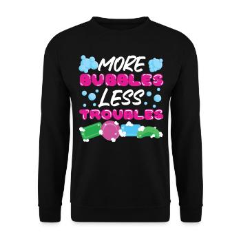 Soap Making Crafting More Bubbles - Unisex Pullover - Schwarz - Vorne - Alina (178cm) & Michal (187cm)