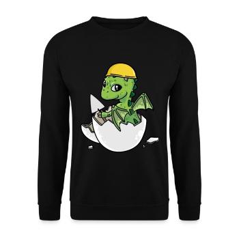 Dino Handwerker Eierschale Maurerkelle Maurer Job - Unisex Pullover - Schwarz - Vorne - Alina (178cm) & Michal (187cm)