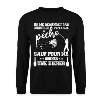 NE ME DÉRANGEZ PAS QUAND JE PÊCHE - Sweat-shirt Unisexe - noir - Devant - Alina (178cm) & Michal (187cm)
