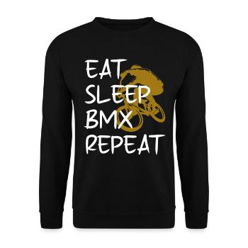 Bmx Kid Good Gift boy | eat sleep bmx repeat - Sweat-shirt Unisexe - noir - Devant - Alina (178cm) & Michal (187cm)