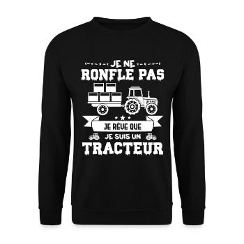 fan de tracteur | Je ne ronfle pas, je rêve. ! - Sweat-shirt Unisexe - noir - Devant - Alina (178cm) & Michal (187cm)