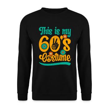 60er Jahre Sechziger 1960er Party Outfit Kostüm - Unisex Pullover - Schwarz - Vorne - Alina (178cm) & Michal (187cm)