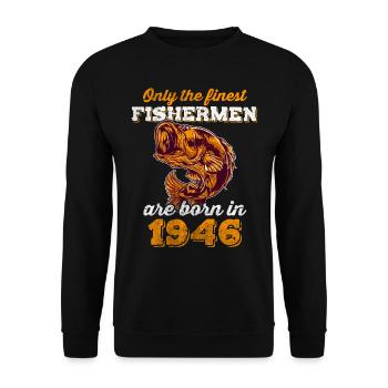 Legendär 76 Jahre alt Geschenk zum 76. Geburtstag - Unisex Pullover - Schwarz - Vorne - Alina (178cm) & Michal (187cm)