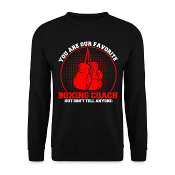 Sports Players Boxing Coaches Gift - Unisex Sweatshirt - black - Front - Alina (178cm) & Michal (187cm)