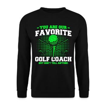 Sports Player Golf Coaches Gift - Unisex Sweatshirt - black - Front - Alina (178cm) & Michal (187cm)