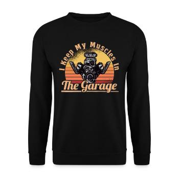 Muscel Car V8 Turbocompresseur Camion Voiture de course - Sweat-shirt Unisexe - noir - Devant - Alina (178cm) & Michal (187cm)